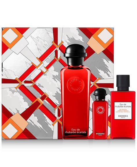 eau de rhubarbe ecarlate by hermes|hermes rhubarb gift set.